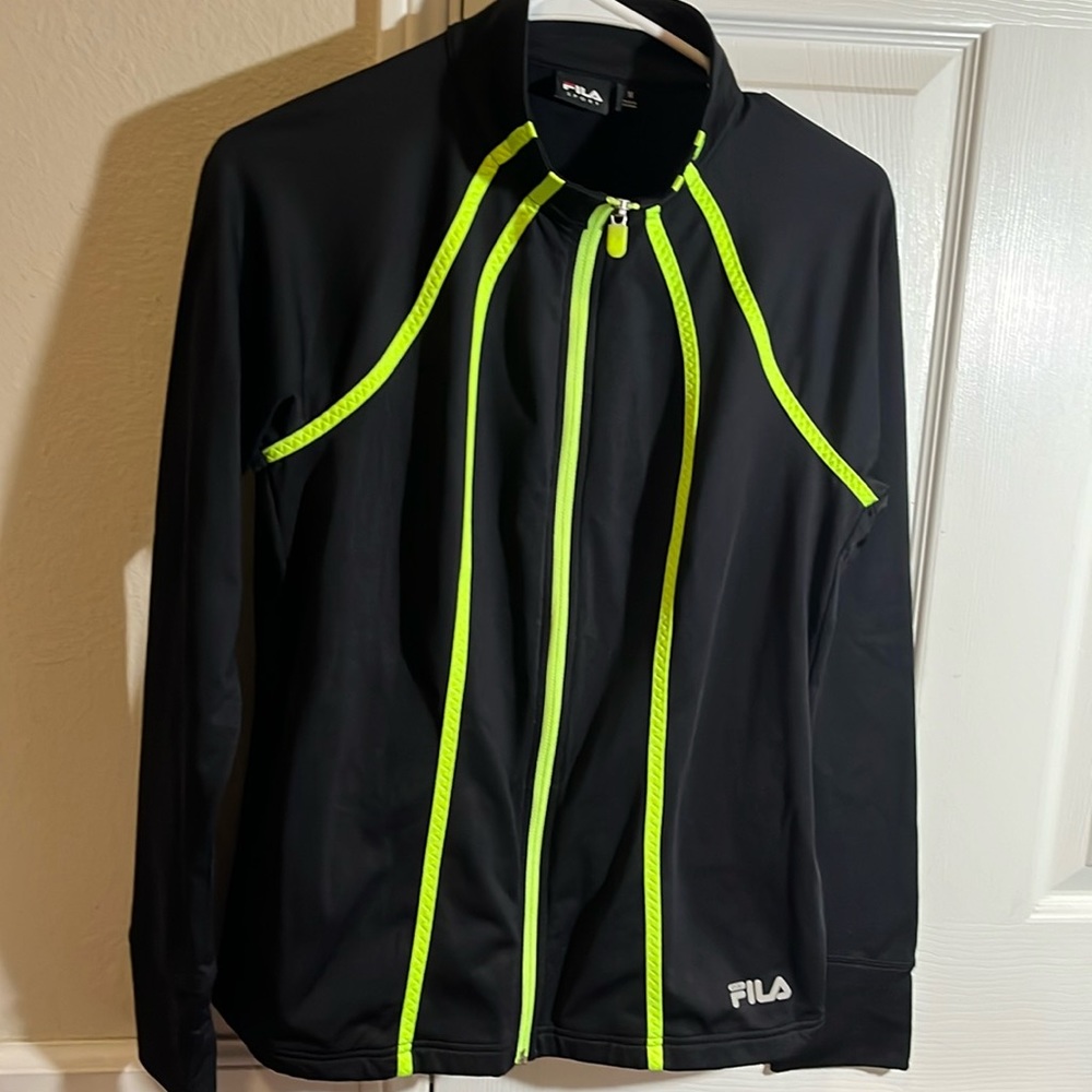 FILA SPORT WOMENS SWEATER SIZE M COLOR BLACK AND GREEN